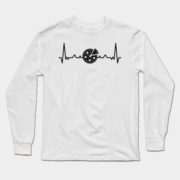 Pizza Heartbeat Gift Idea Long Sleeve T-Shirt by Bestseller